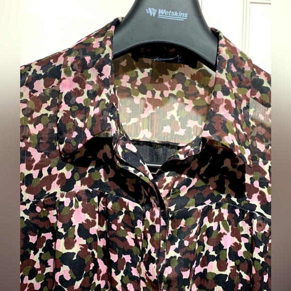 French condition black multi floral dress 3/4 length leaves size4 mint condition - Picture 7 of 10